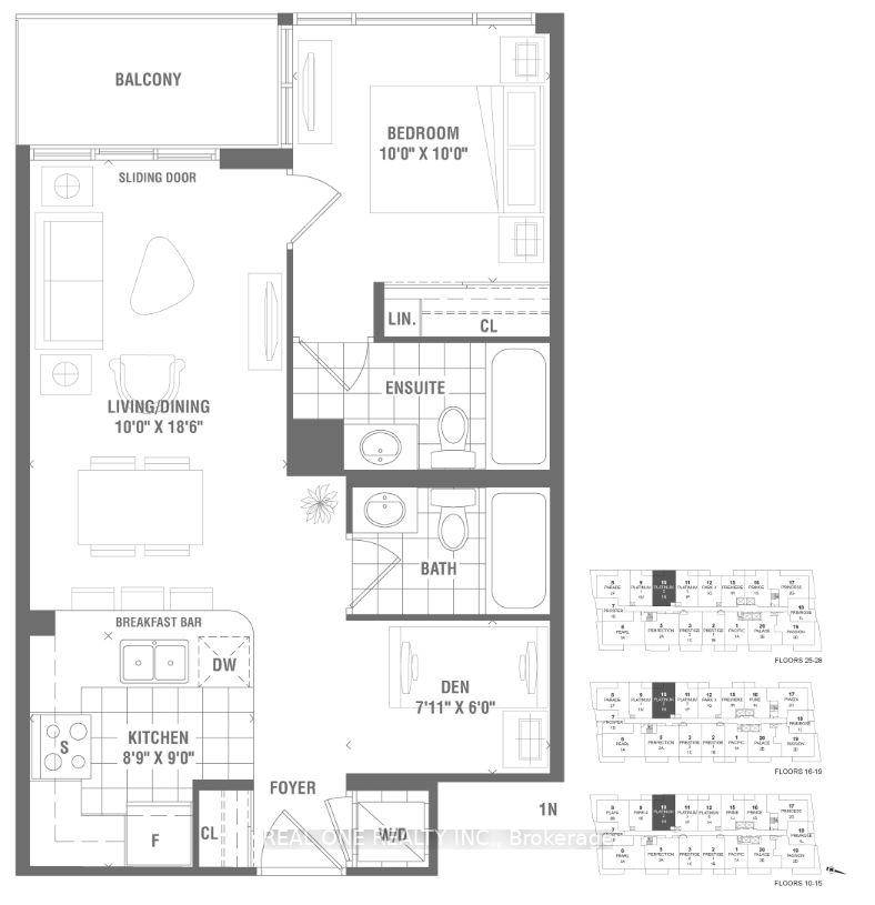 Bright amp ; Spacious Facing West and Yonge Street 1 Bedroom plus Den and Two full bath Unit At Brand New Pearl Place Condominiums, Located In the Heart of North ...