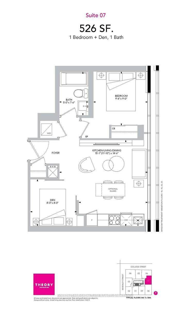 Welcome to this modern 1 1 bedroom unit in The Theory Condos, located in the heart of the University of Toronto district.