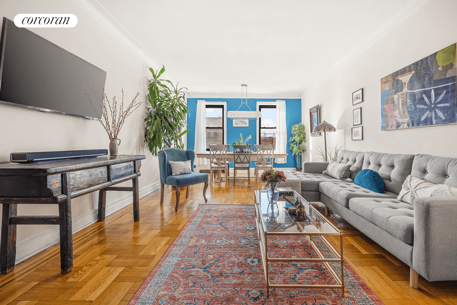 Discover gracious living in this sprawling home currently used as a three bedroom apartment with home office, situated in a beautifully maintained Art Deco building just moments from Prospect Park.