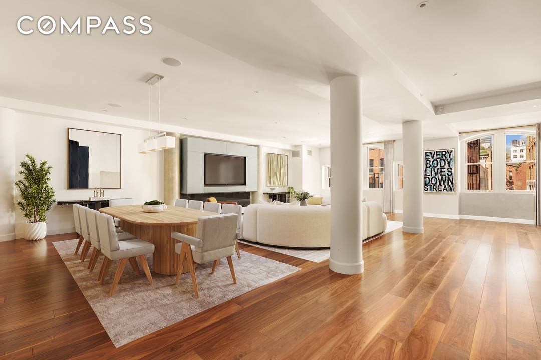 Residence 3C at 60 Beach Street is a grand 2, 793 square foot 3 bedroom full service Condo Loft with a doorman in the heart of landmarked TriBeCa.