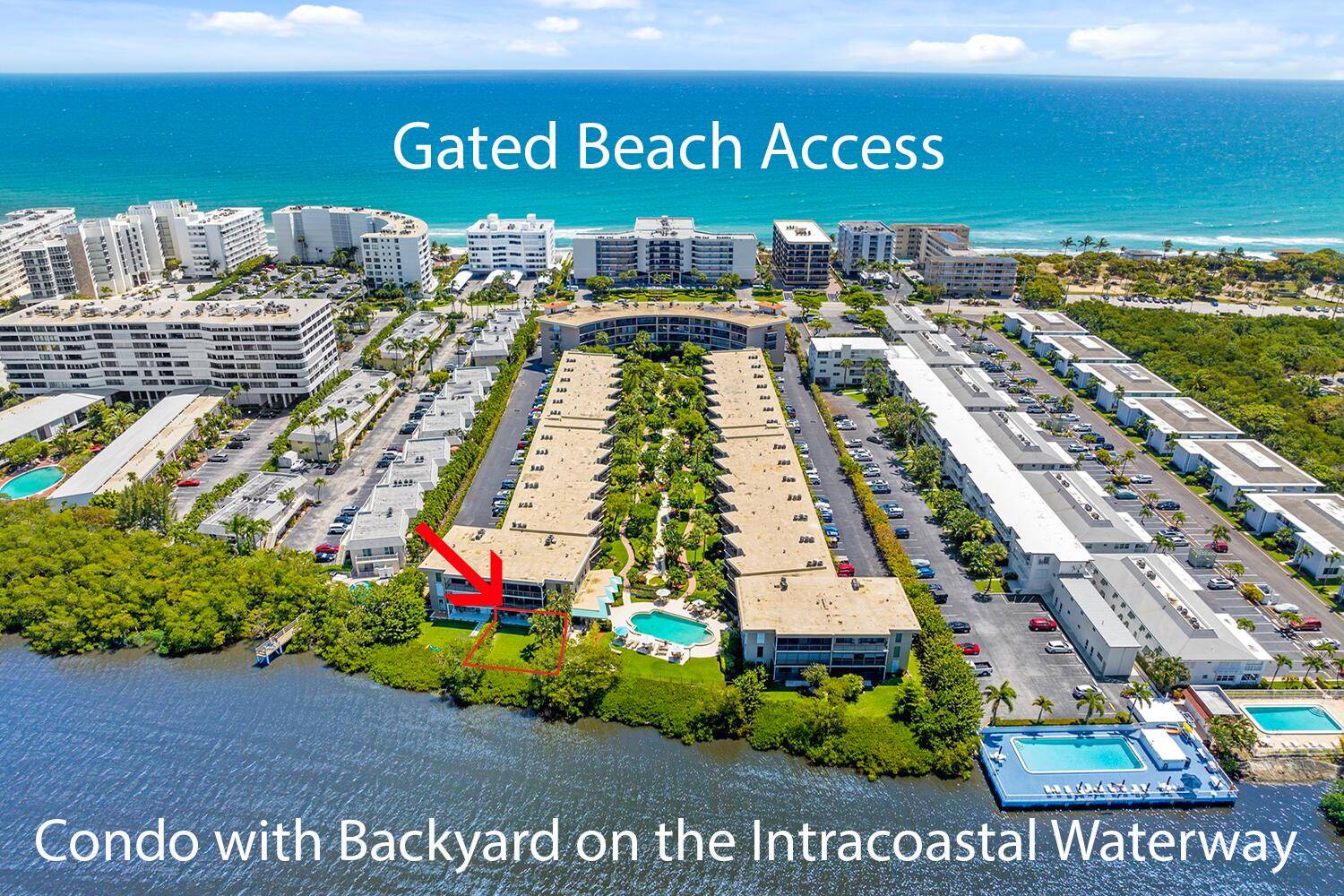 RENOVATED 2 bedroom WATERRONT condo with PRIVATE backyard ''limited common area'' on the Intracoastal.