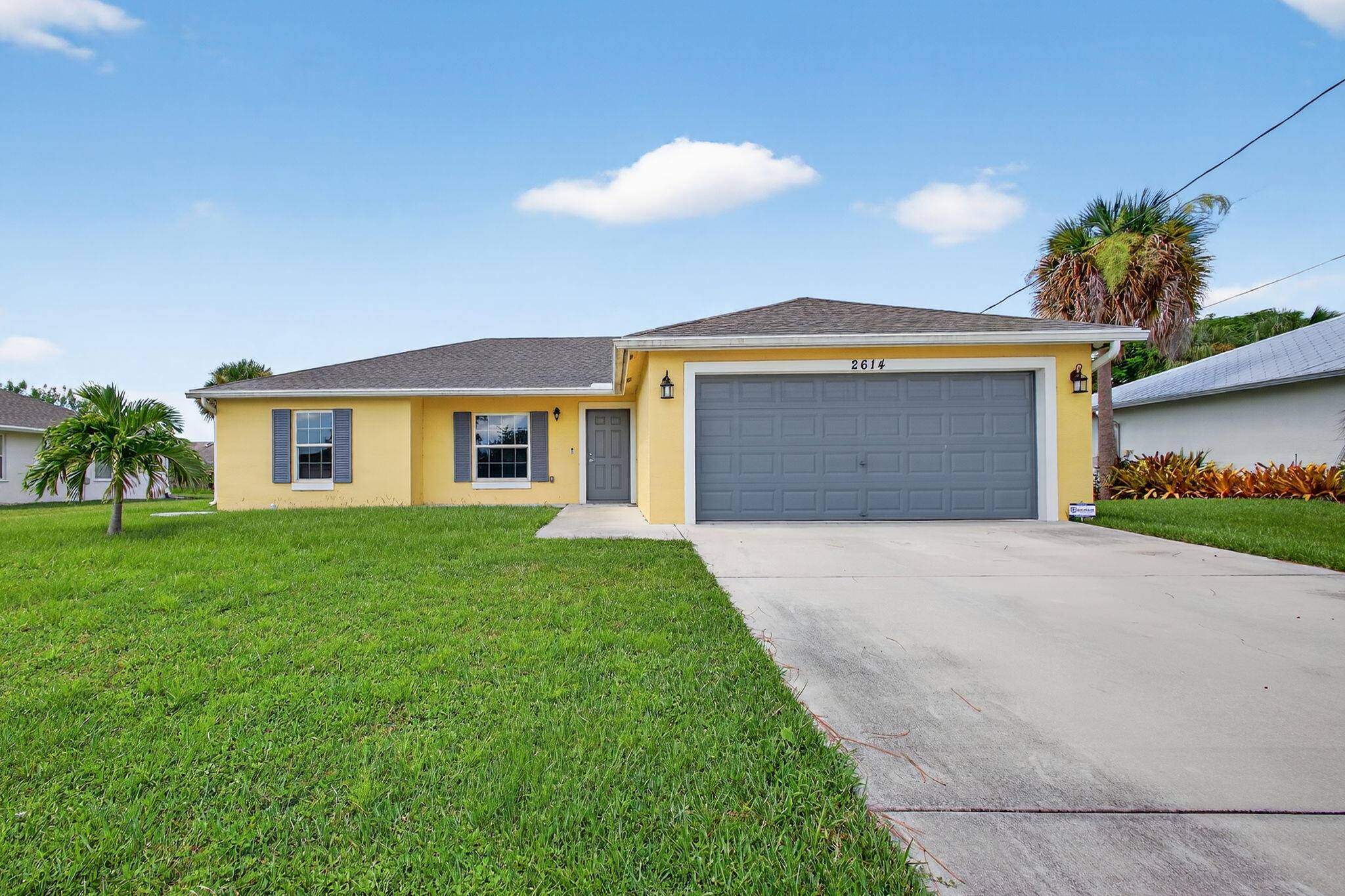 No HOA ! Built by Synergy Homes in 2019, this immaculate, meticulously maintained 3 bed, 2 bath home in Port Saint Lucie offers exceptional energy efficiency.
