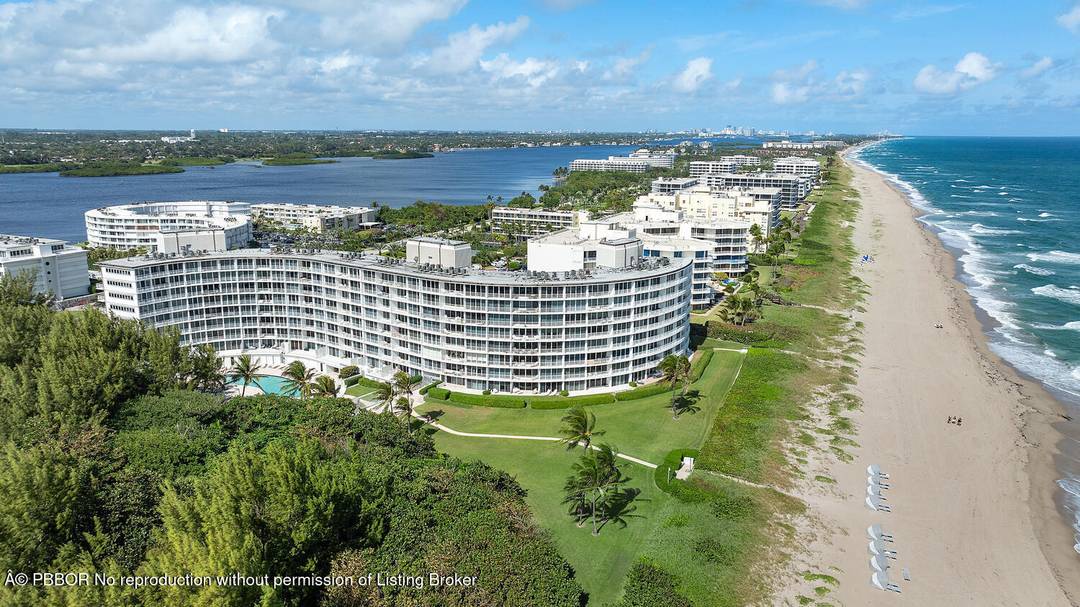 Unique opportunity to purchase and renovate corner residence located at Ambassador II, showcasing panoramic views of both the Atlantic Ocean and Intracoastal Waterway.