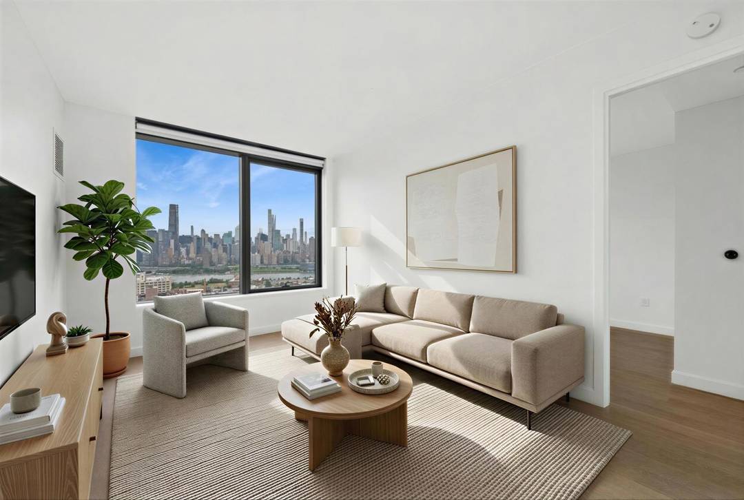 Rarely available, this stunning west facing two bedroom residence offers direct, unobstructed Manhattan skyline views from every room a truly exceptional feature that sets it apart !