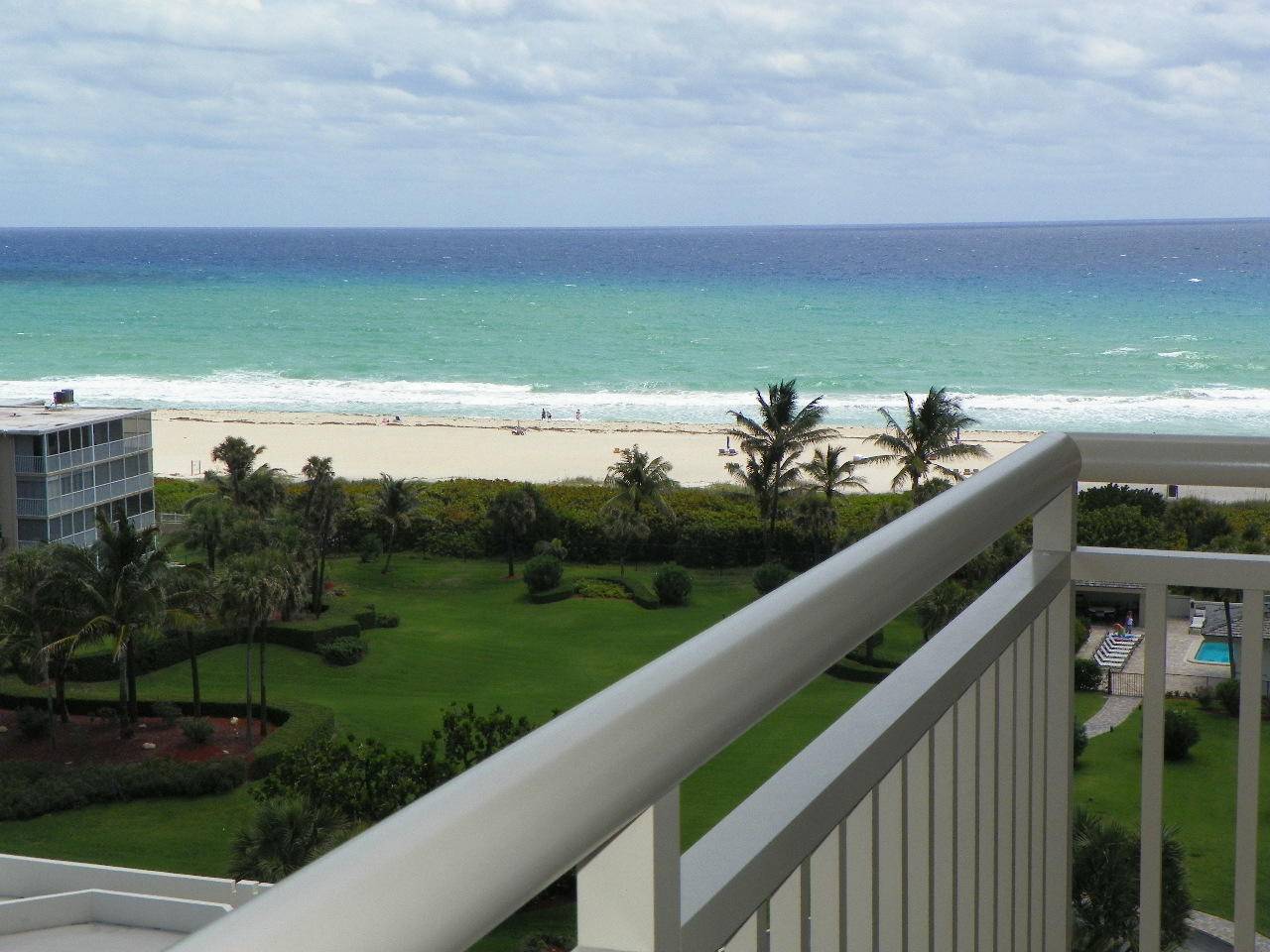 Beautiful ocean and Intracoastal views from this 2 bedroom, 2 bath condo in oceanfront Oceantree Condominium on Singer Island.