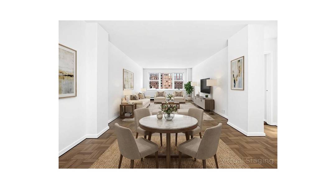 Sun drenched corner unit with triple exposures, North, South amp ; East with open city views.