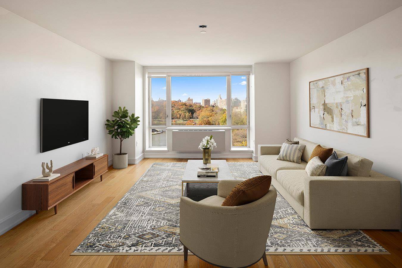 Central Park views from every window in this stunning split two bedroom.
