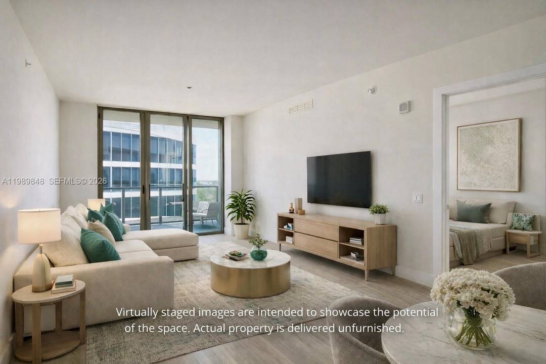 2 bedrooms plus den and 2 full bathrooms.