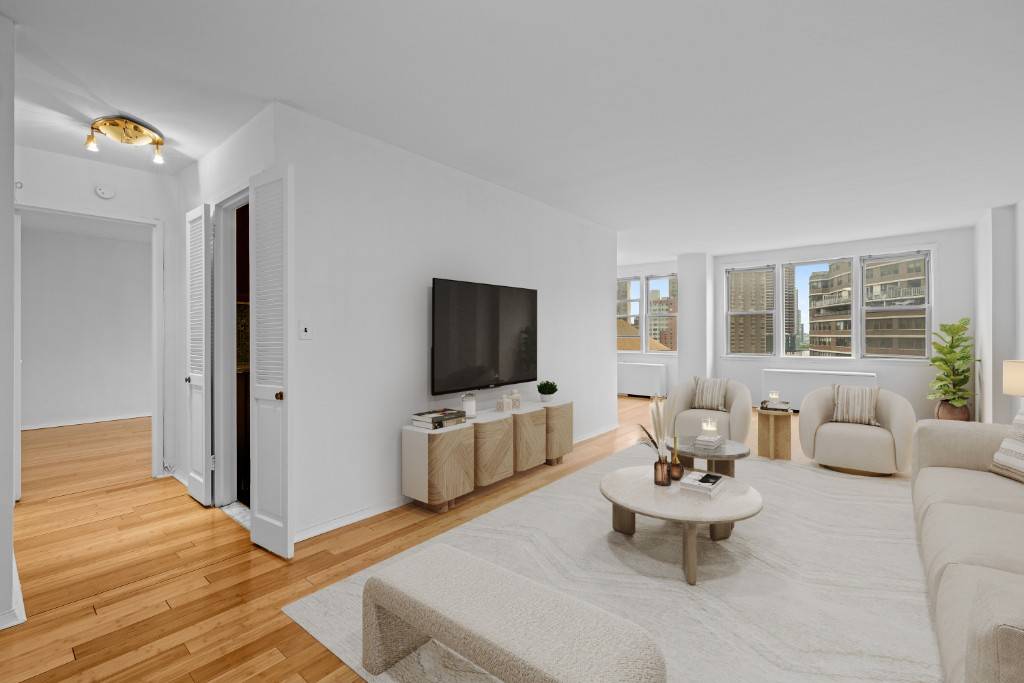 A MUST SEE ! This one bedroom Hill Terrace bright sun drenched 800 square foot apartment fully renovated with a windowed office alcove is on the 14th floor of a ...