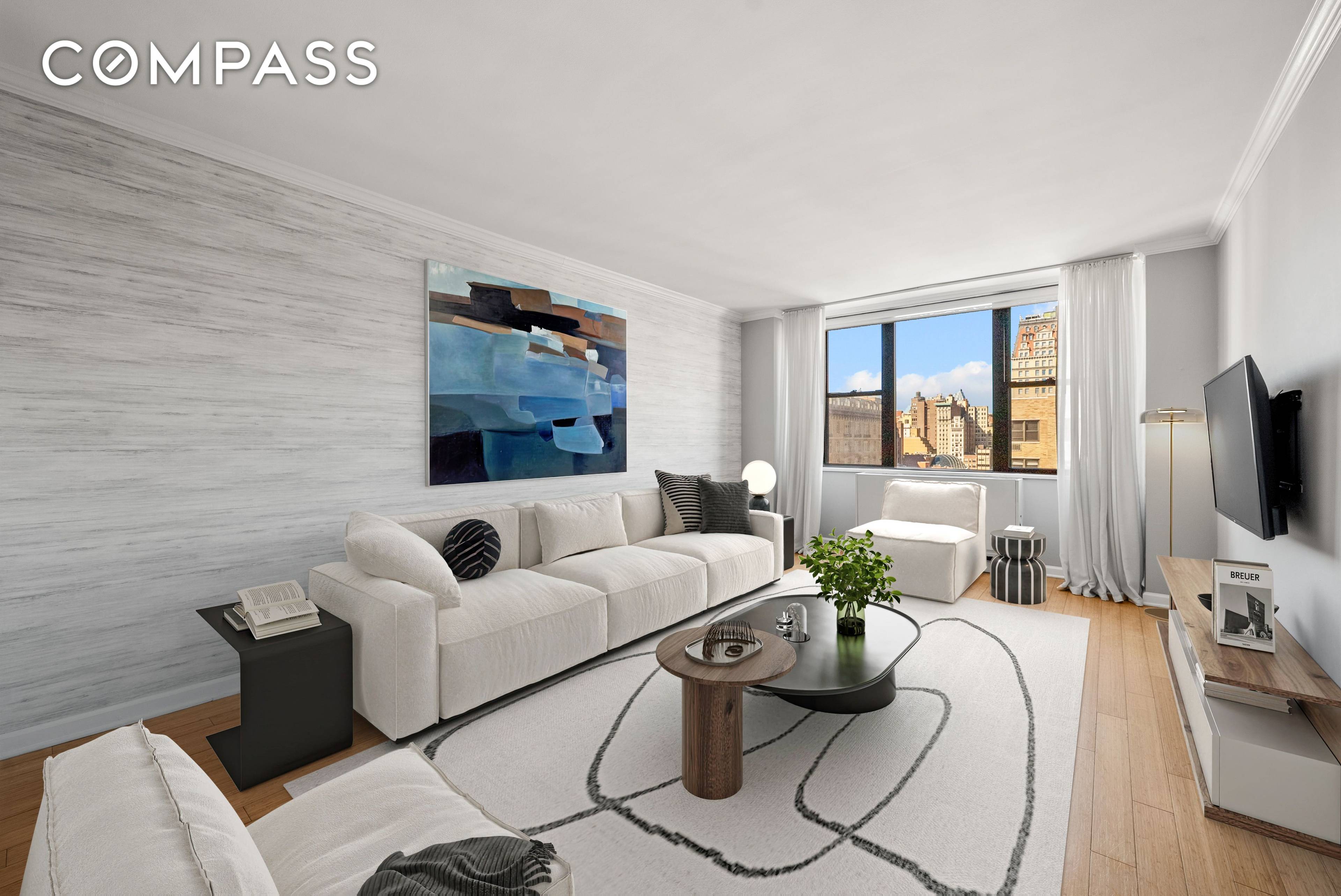 Perched on the 14th floor, this elegant one bedroom apartment offers a sophisticated sanctuary in Prime Gramercy Park.