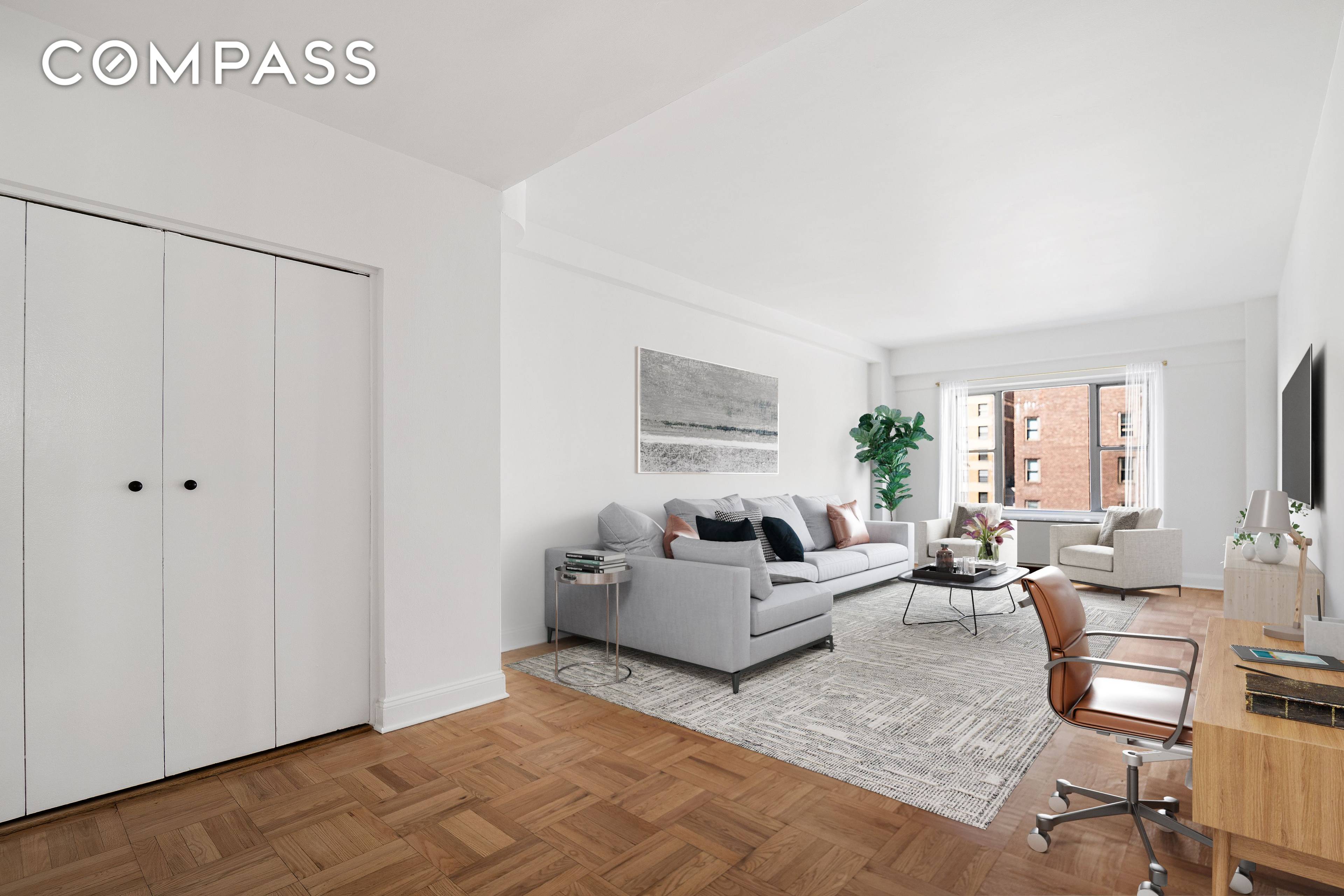 HIGH FLOOR CORNER UNIT 877 SqFt ONE BEDROOM w DINING AREA, EXCEPTIONAL LIGHT amp ; OPEN VIEWS OF SOME OF THE MOST ICONIC NYC LANDMARKS incl.
