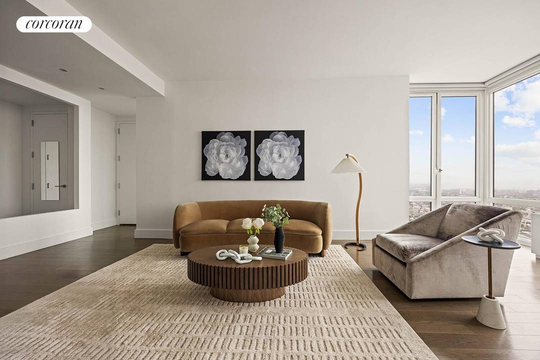 Above It All A Sky High Sanctuary at 388 Bridge Street High above the vibrant heart of Downtown Brooklyn awaits a peaceful, light filled sanctuary an expansive 3 bedroom, 3 ...