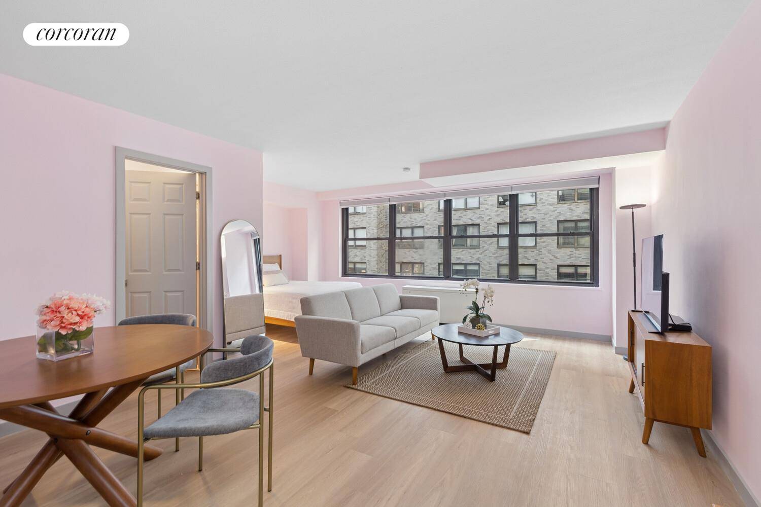 Huge, renovated alcove studio in full service doorman co op where the low monthly maintenance includes utilities, even electricity and air conditioning !