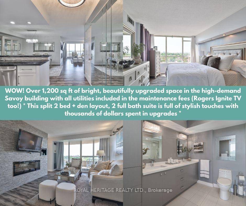 WOW ! Over 1, 200 sq ft of bright, beautifully upgraded space in the high demand Savoy building with all utilities included in the maintenance fees Rogers Ignite TV too ...