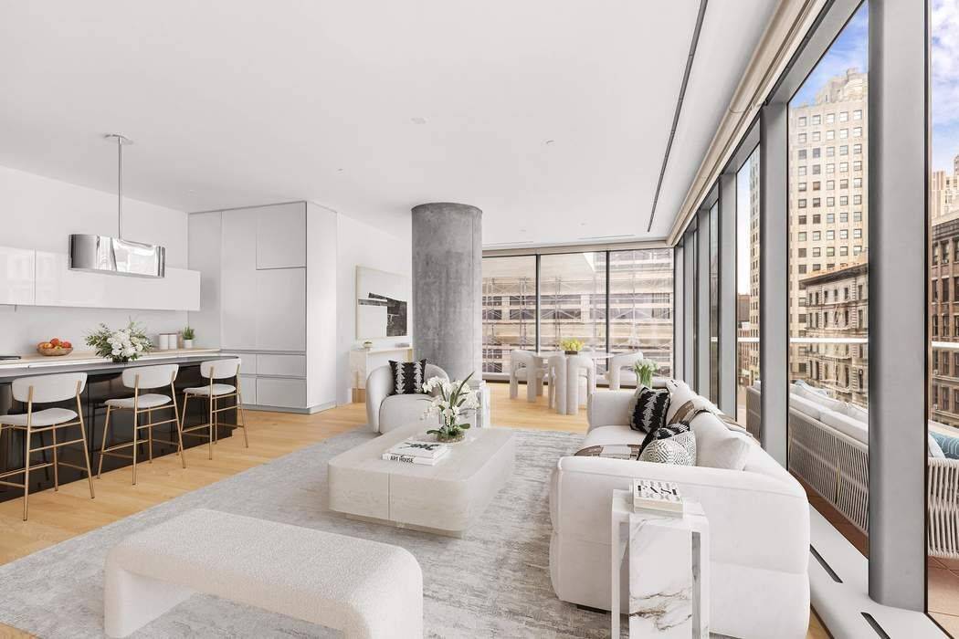 Welcome to residence 7E at 56 Leonard, a pinnacle of ultra luxury modern condominiums located in TriBeCa, celebrated for its prime location and iconic architectural design.