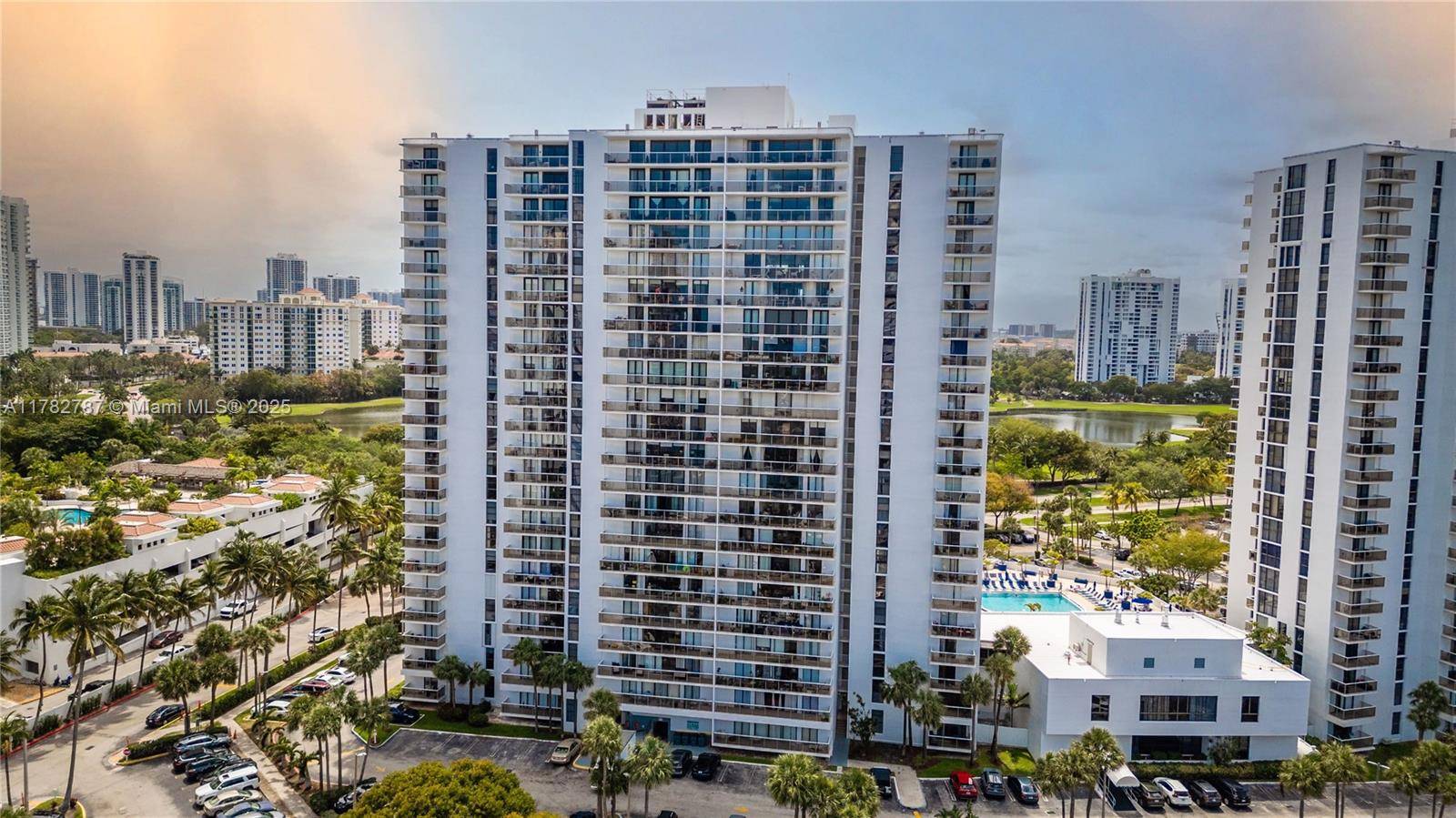 Soaring from the 19th floor, this 3 bed, 3 bath condo offers stunning golf and city views in a bright, open layout.