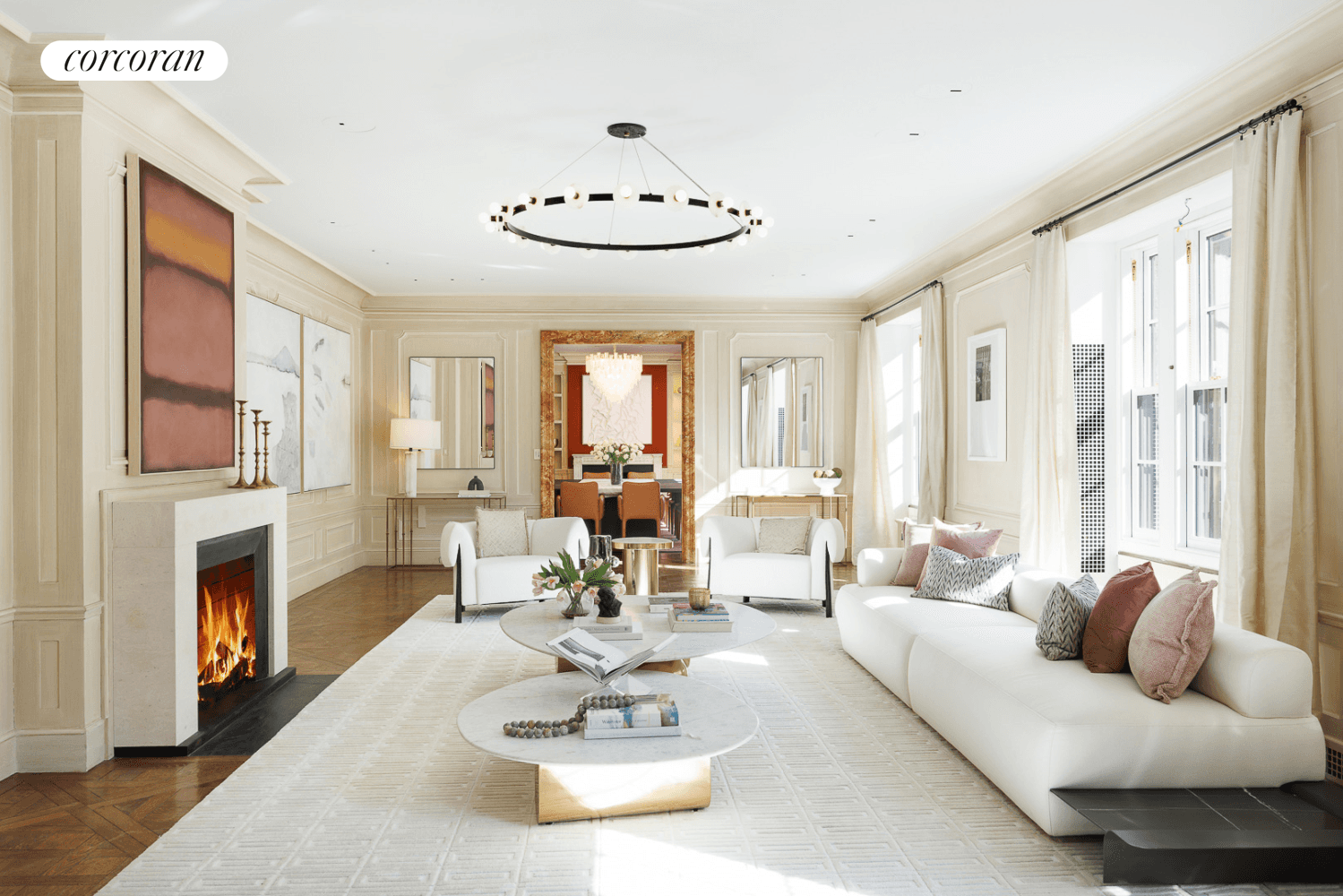 A palatial prewar masterpiece, this grand, corner 26 into 21 room duplex residence boasts perfectly scaled rooms for spectacular entertaining and everyday living.