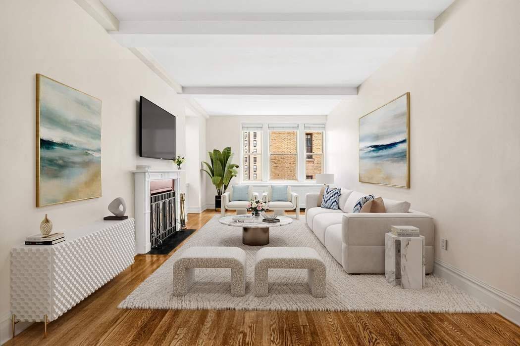 Prewar 2 Bedroom, 2 Bath, Park Avenue Condominium featuring wood burning fireplace, 9.