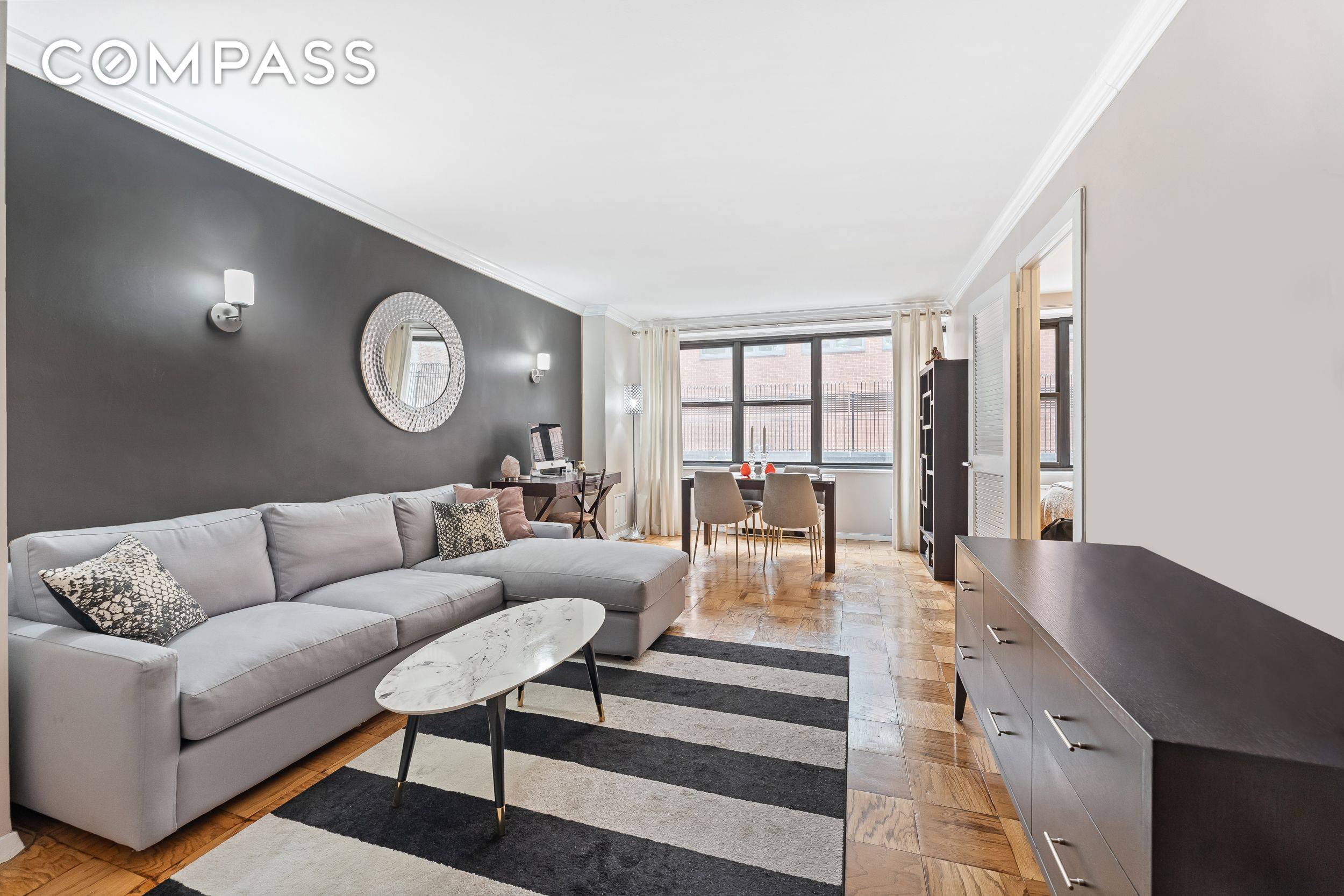 This spacious, updated one bedroom apartment features a generous living and dining area ideal for both relaxing and entertaining.