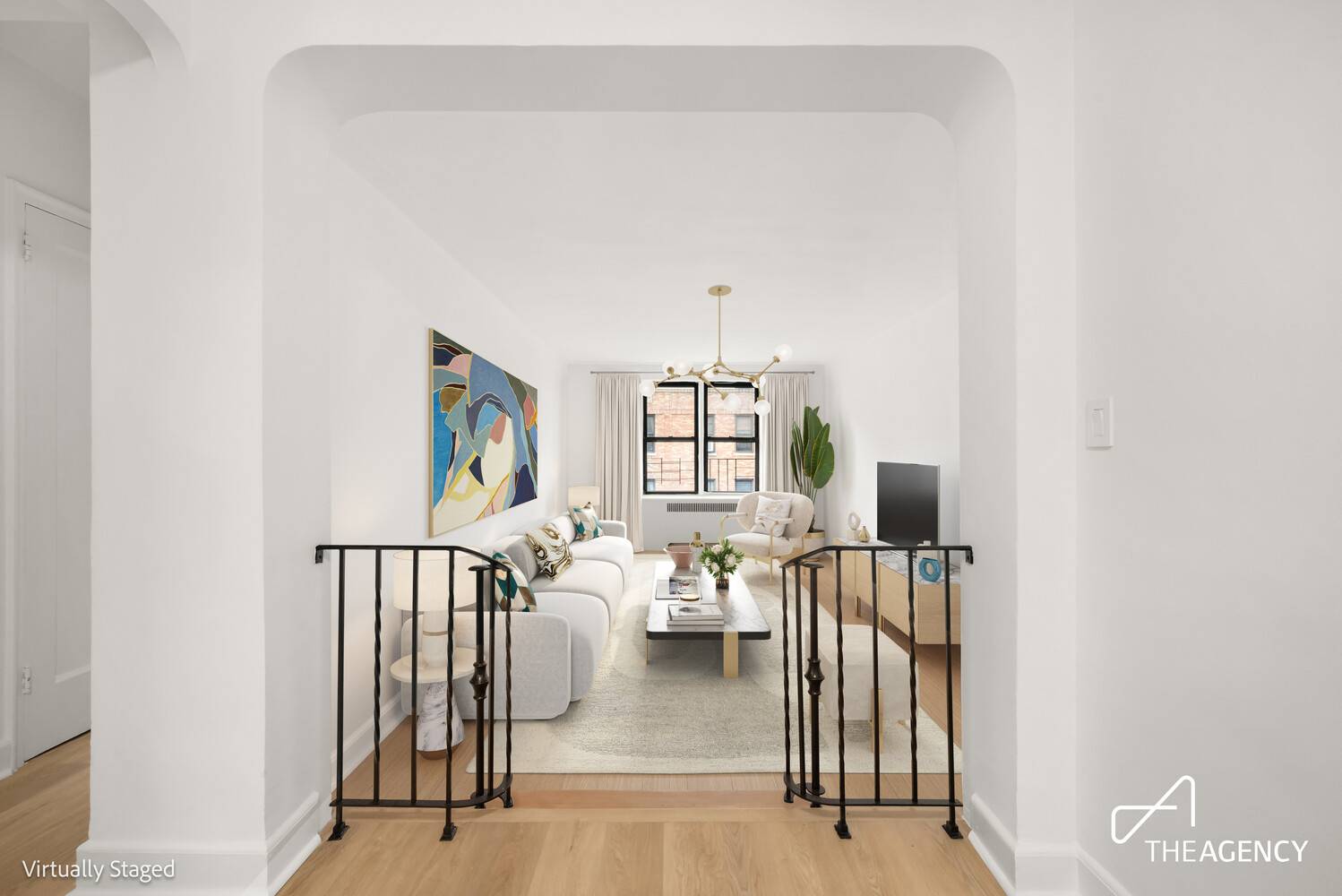 This classic art deco sprawling two bedroom one bathroom home is highlighted by a newly renovated windowed eat in kitchen, a generous sunken living room, separate dining area and two ...