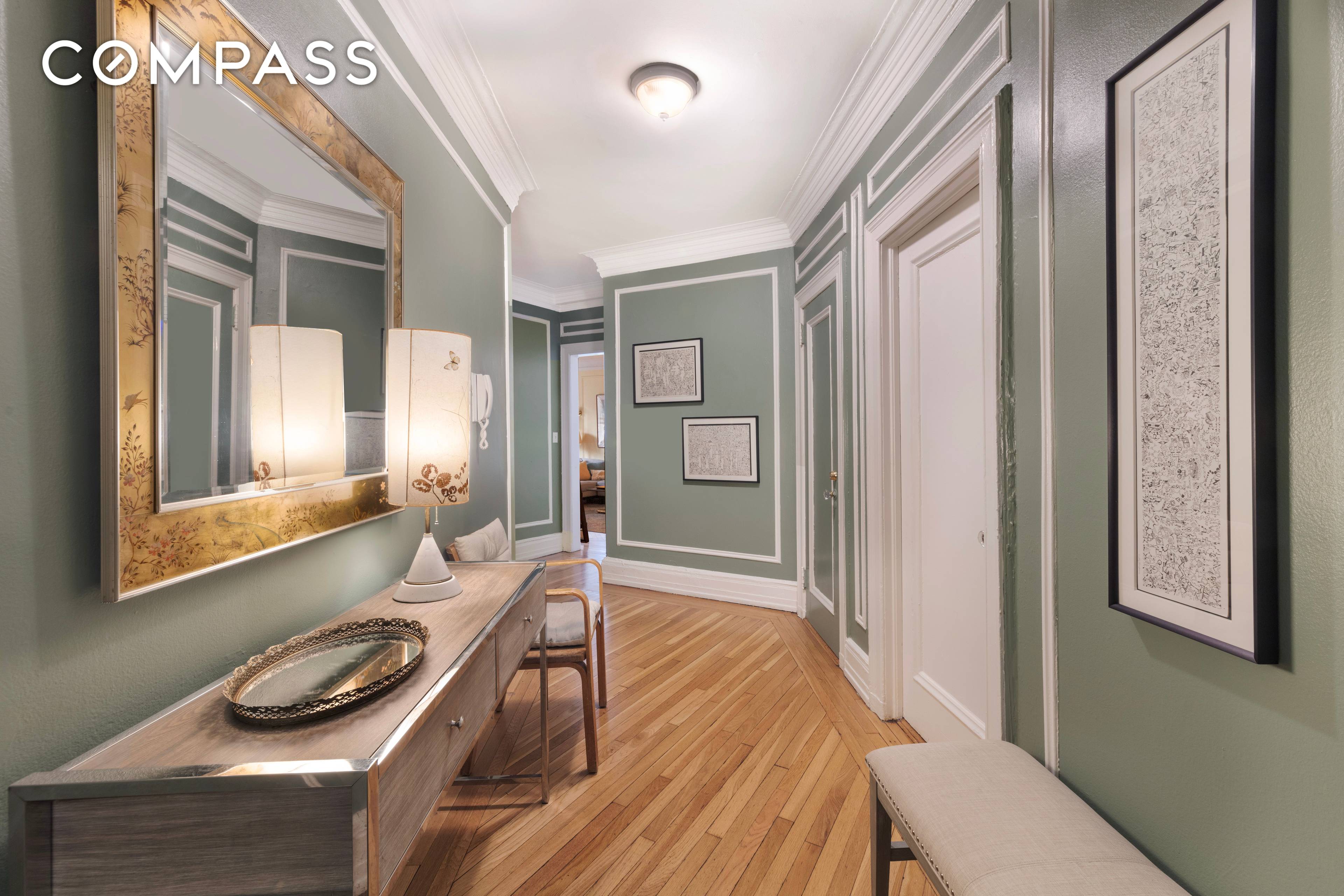Rare, prewar condo This sun flooded, almost 1, 500 square foot, corner apartment offers an elegant, flexible layout.