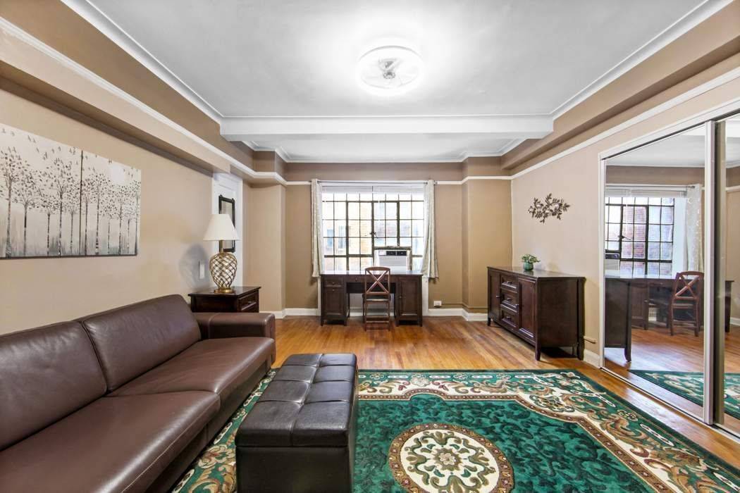 Bring your toothbrush and move right in to this perfect midtown pied a terre, which can include all furniture in the sale, including a Roche Bobois Paris leather sleeper sofa.