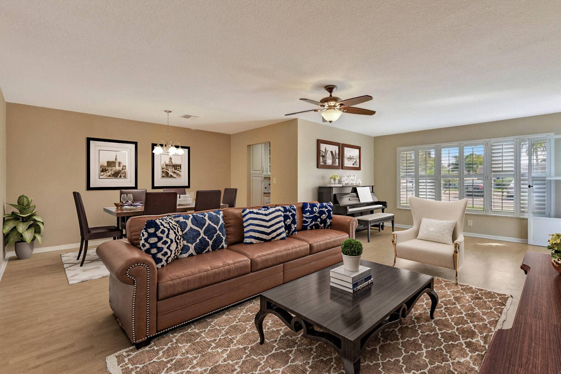 This immaculate Villa was recently updated with new kitchen cabinets, granite countertops, s s appliances, LED ceiling lights.