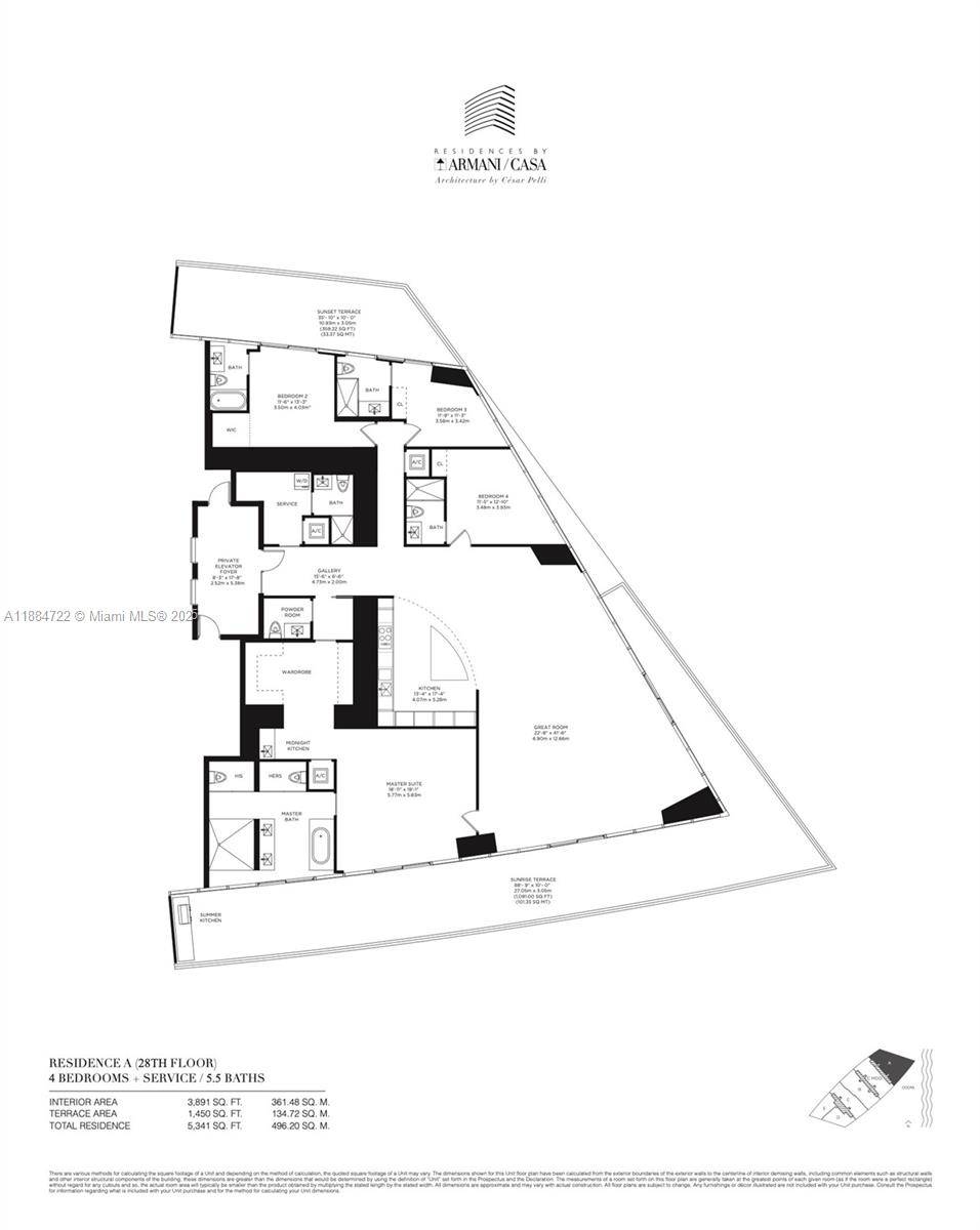 Discover a masterpiece at 18975 Collins Ave, Unit 2500 a corner residence with four bedrooms and five and a half baths.