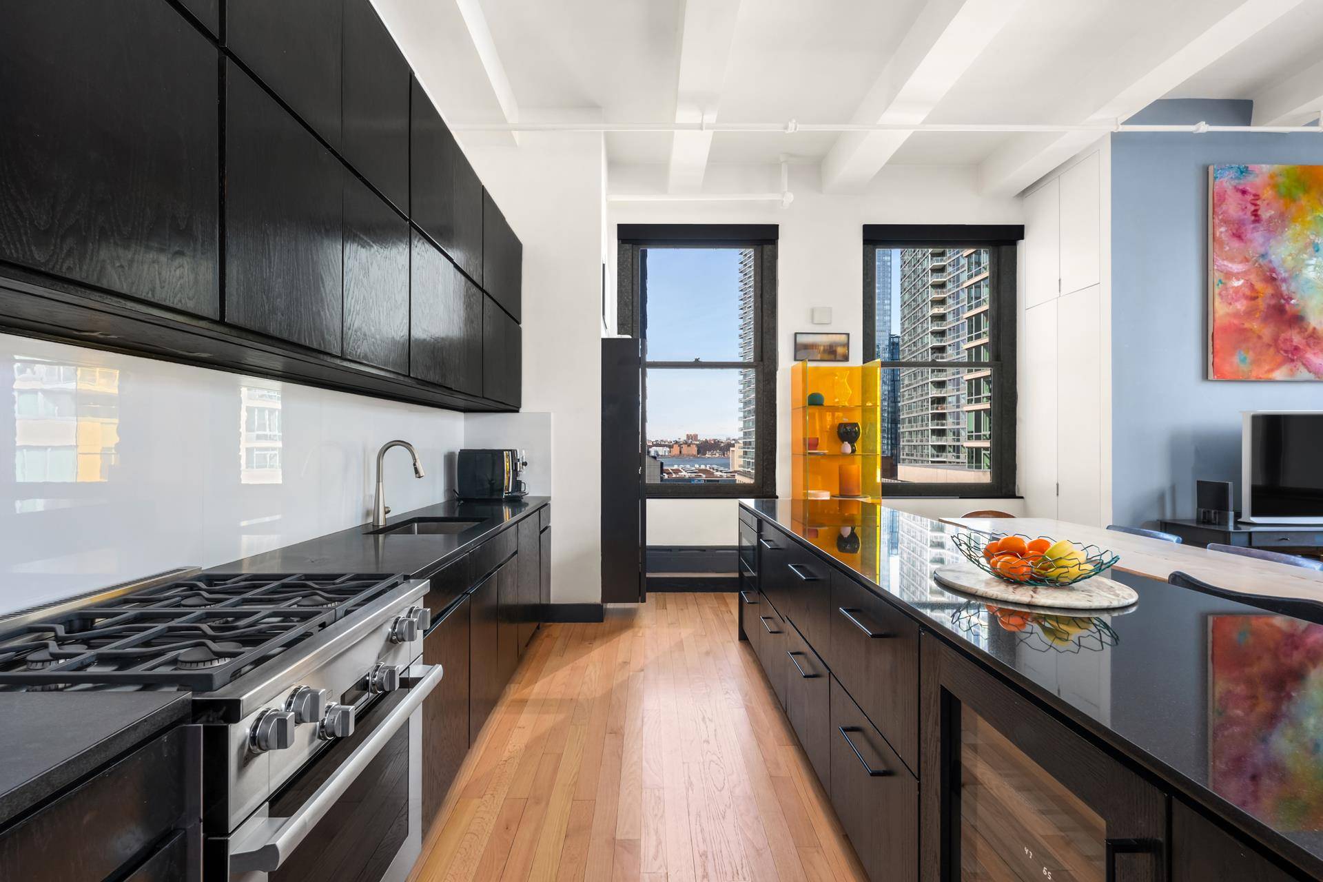 Hudson Yards Corner Loft with Skyline amp ; River Views This fully reimagined Pre War Hudson Yards loft blends authentic industrial drama with modern luxury across 1, 840 square feet.