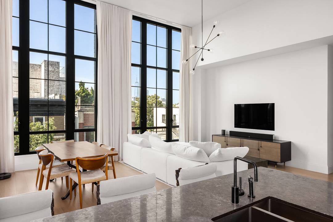 Introducing PHF at Steiner East Village a striking 1, 782 square foot three bedroom, two and a half bath residence with ceilings soaring up to 15'6 and a remarkable 931 ...