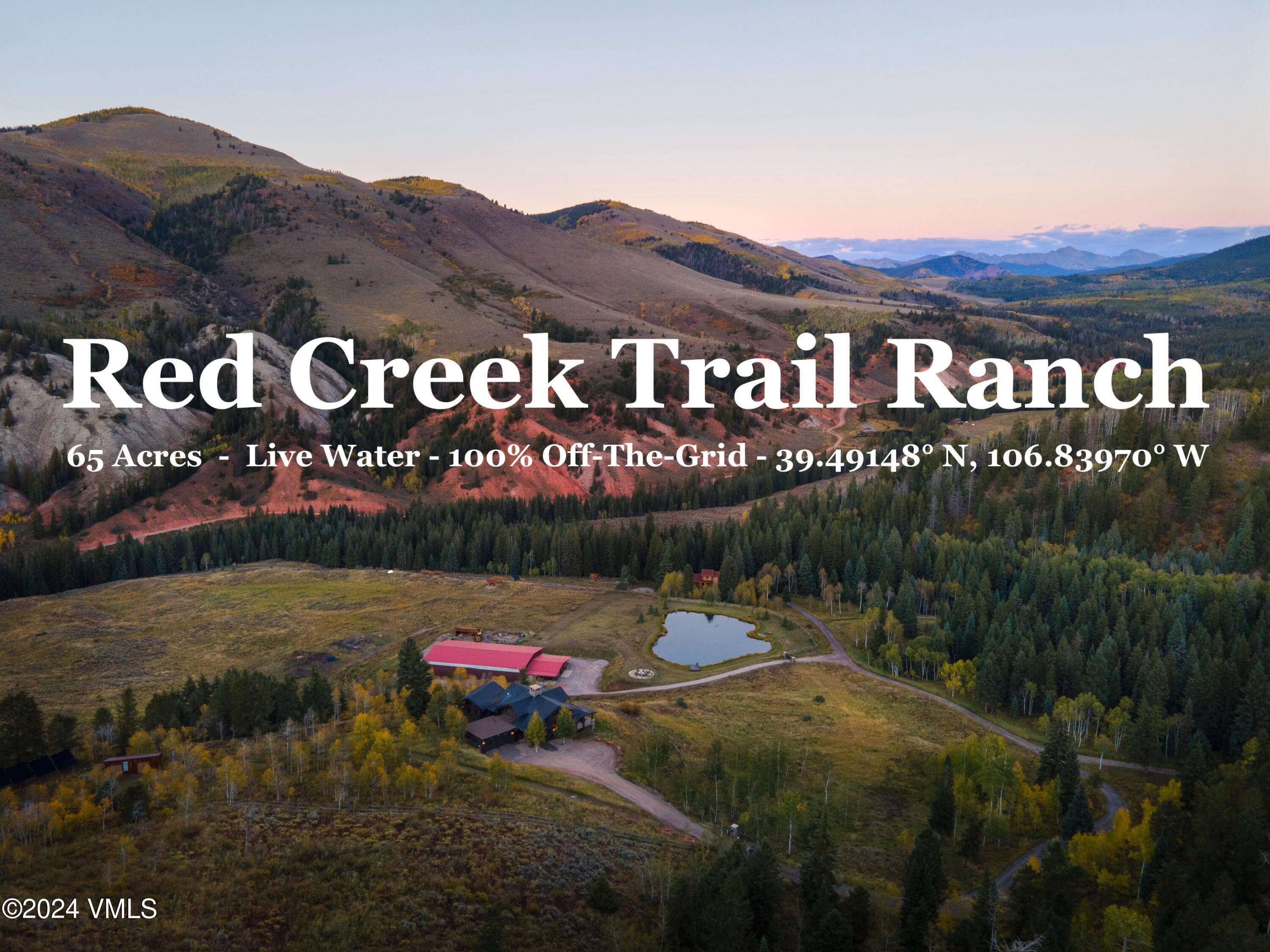 Welcome to Red Creek Trail Ranch This 65 acre 'live water' property is a fusion of luxury, tranquility, and self sustainability.