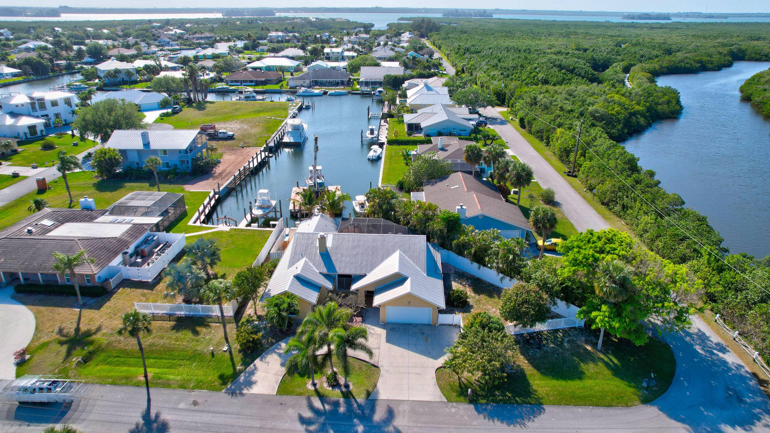 Stunning waterfront, Key West style home with a gracious open floor plan.