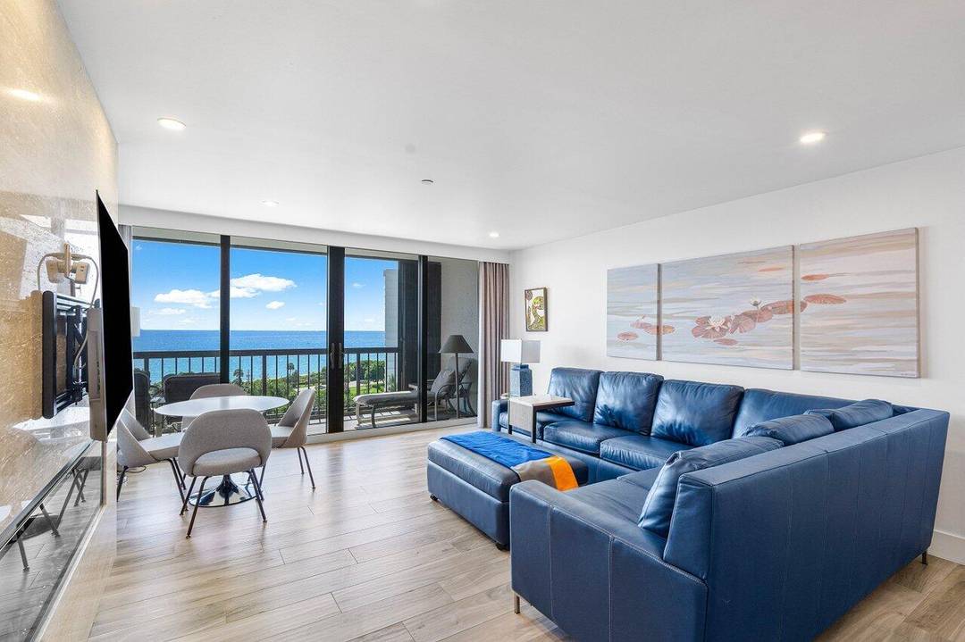 Beautiful remodeled unit with gorgeous ocean views Rarely availableCustom built in, plenty of storage in master bathroom.