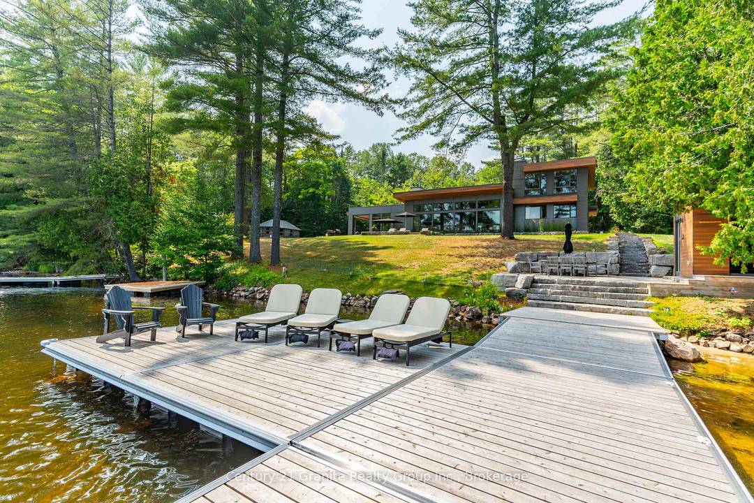 Escape to Pure Luxury on sought after Soyers Lake, part of Haliburton's scenic 5 lake chain, where modern comfort embraces classic cottage living with breathtaking sunrises !