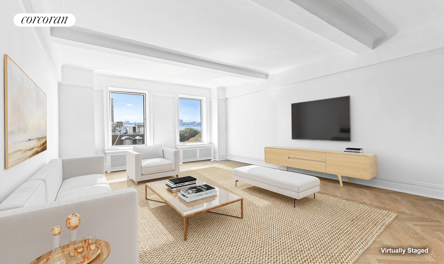 Transcendent Park amp ; River views south and west from the sunny rooms of Apt 8D have charmed the locals for centuries.