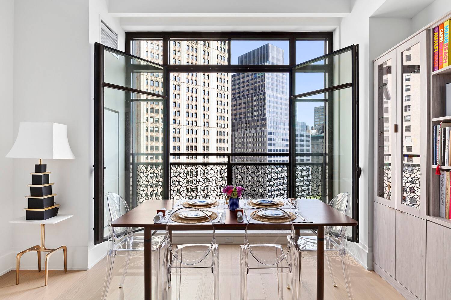 Mint two bedroom, two and a half bathroom residence with Juliet balcony and sweeping views.