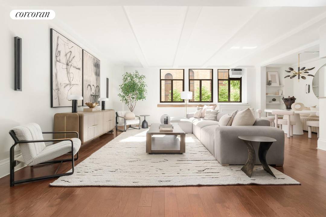 Seconds from Central Park, this two bedroom duplex at the iconic Hotel des Artistes spans nearly 1, 500 square feet of living space.