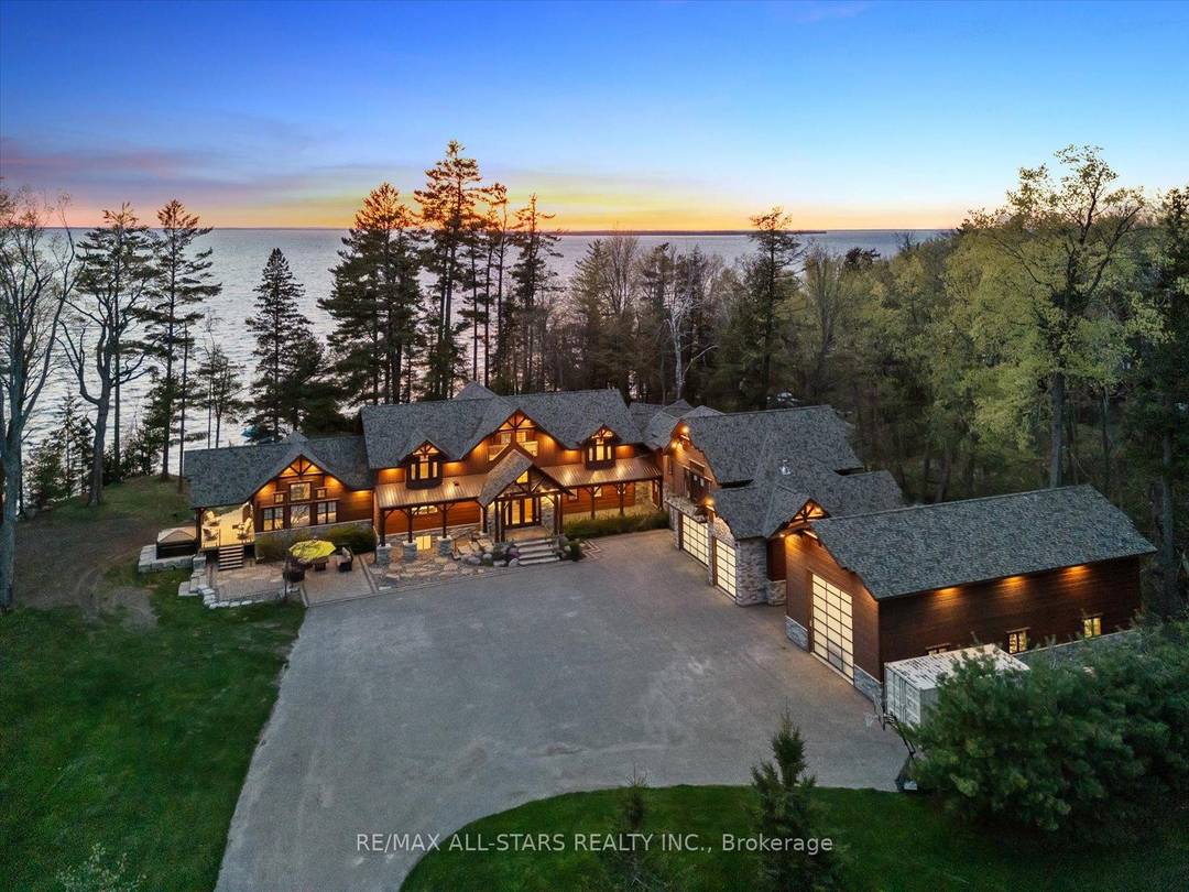 Award Winning Confederation Luxury Log Home Masterpiece Living Magazine's 2022 Log Home Of The Year Custom Built In 2020 With 300Ft Of Direct Sandy Bottom Exclusive Waterfront Situated On A ...