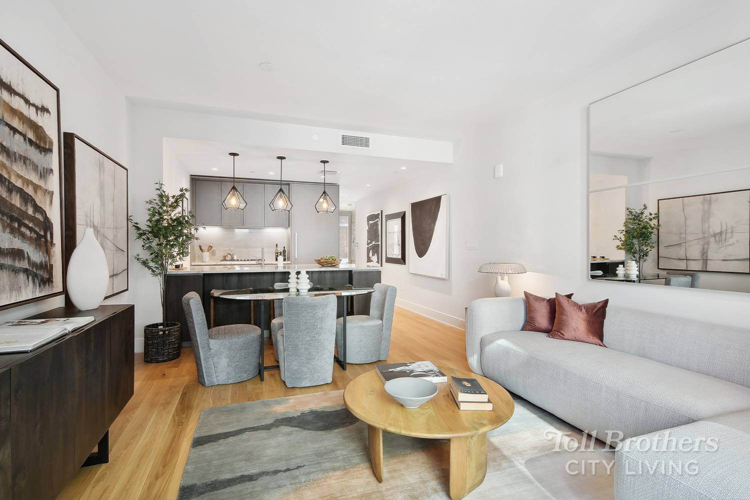 IMMEDIATE OCCUPANCY ! Residence 4H is a 1132 SF 2 bedroom 2 bath home with 9 ceilings, oversized windows and 5 white oak floors.