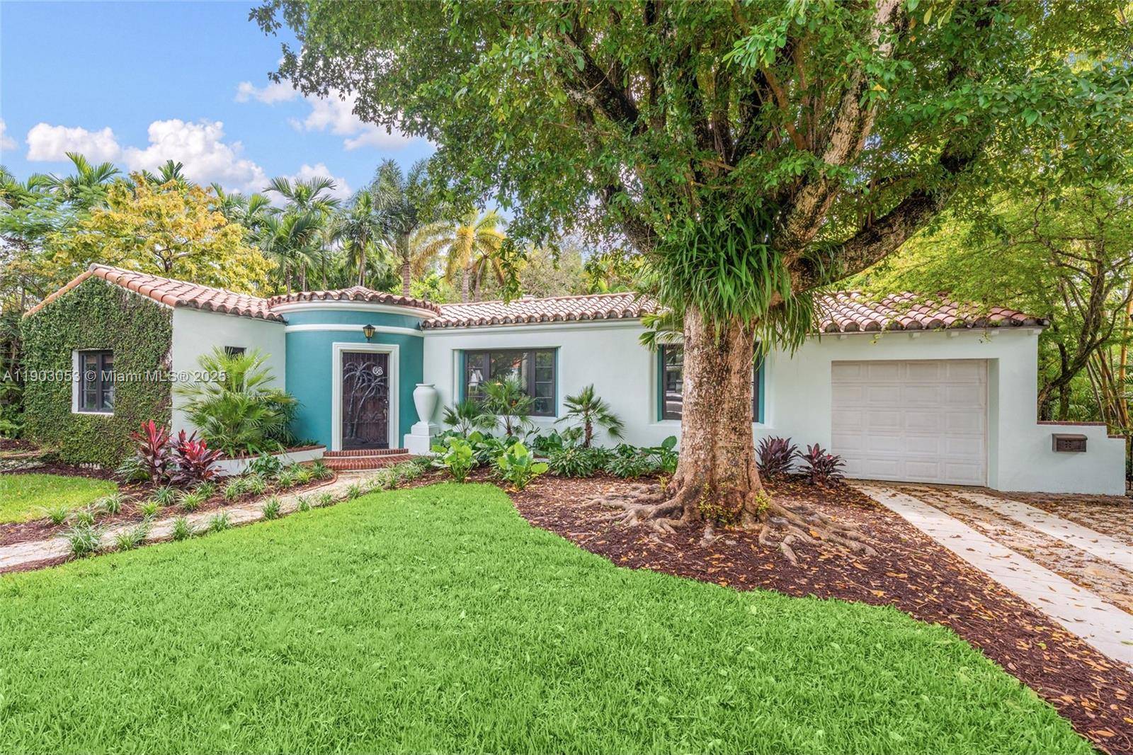 Tropical Deco Residence in Belle Meade designed by renowned architect Victor Nellenbogen, celebrated for his Mediterranean Revival amp ; Art Deco masterpieces.