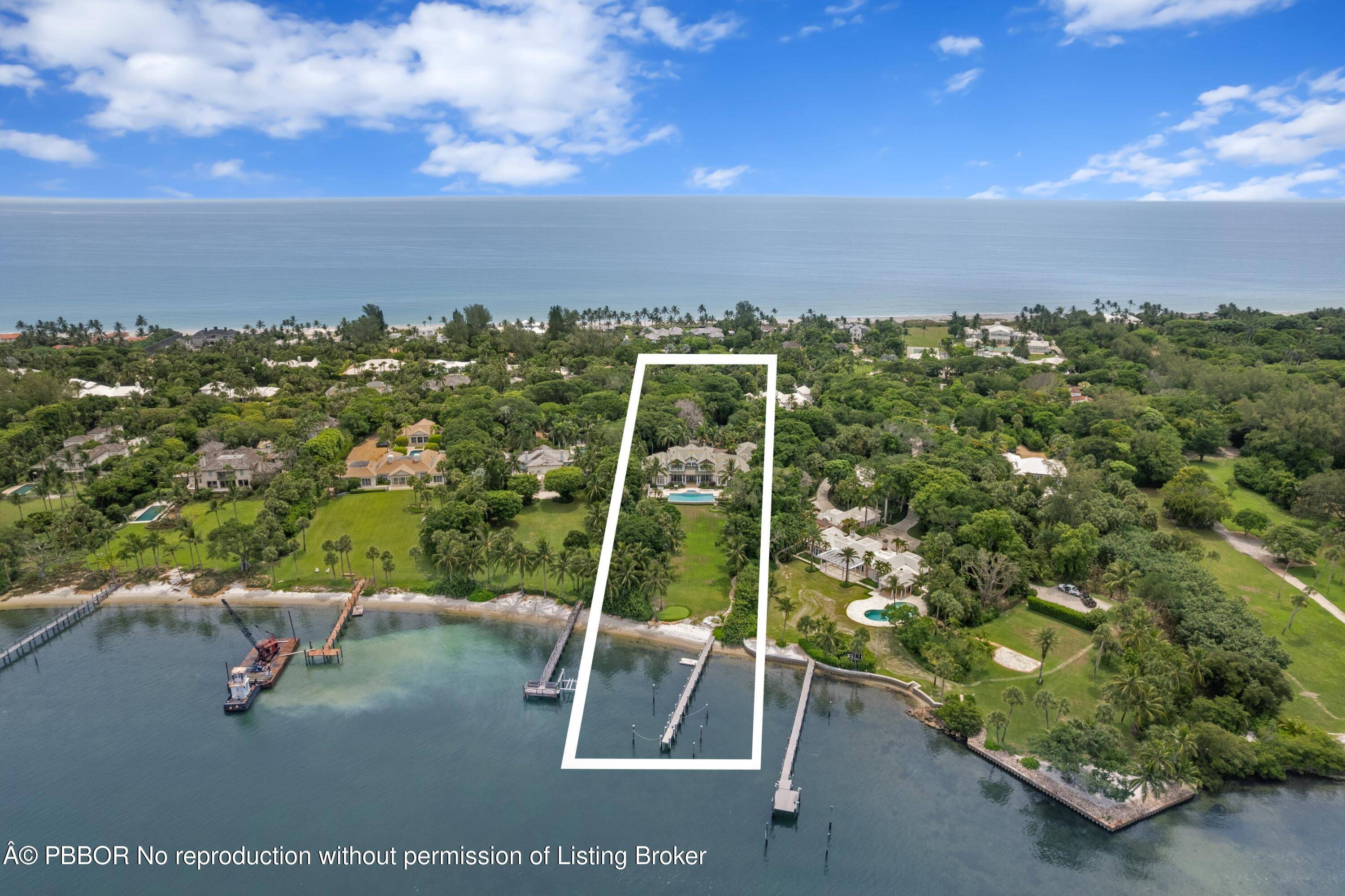 Nestled on a stunning 3. 2 acre direct intracoastal site, this property offers privacy, timeless elegance, and all the current amenities Buyers expect.