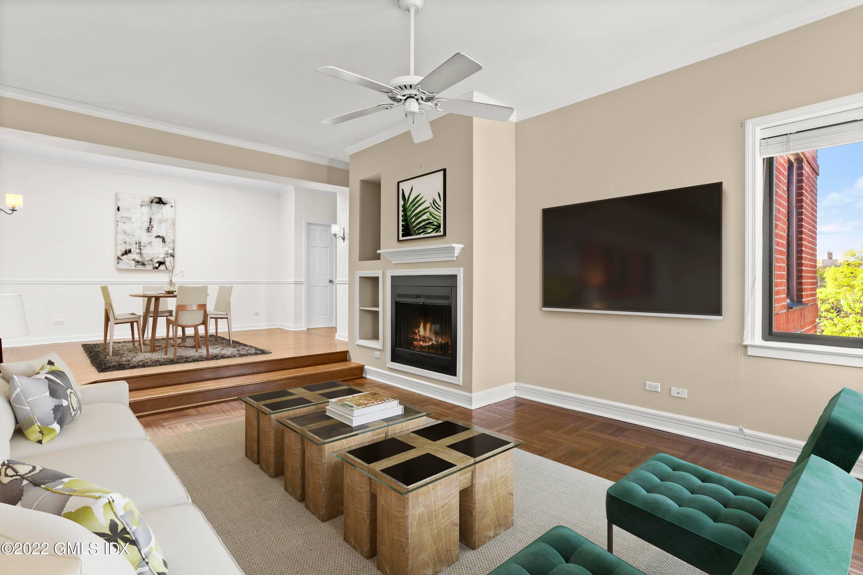 Rare opportunity to own an incredible top floor corner unit in luxury pre war doorman building in the middle of downtown Greenwich.