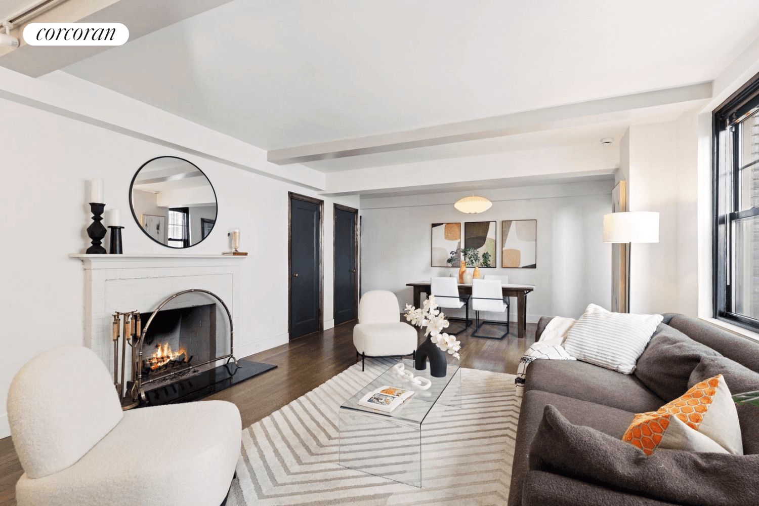 Nestled in a beautifully maintained prewar building, this spacious one bedroom apartment seamlessly combines classic architectural details with modern comforts.