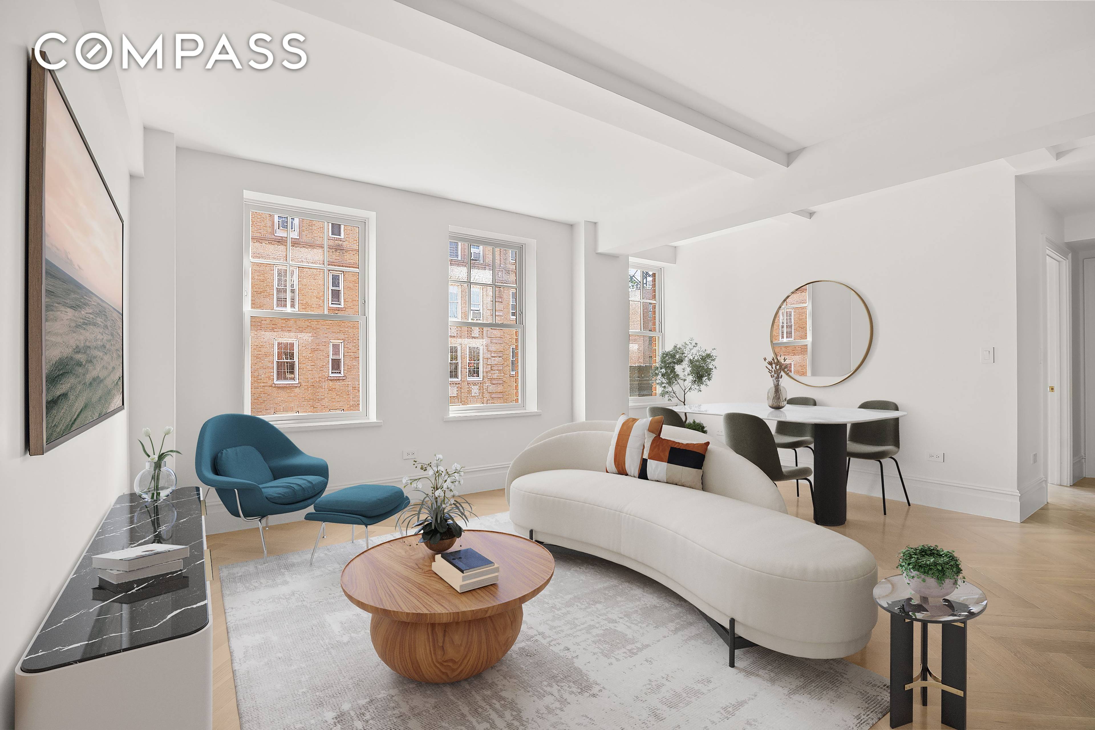 This generously proportioned two bedroom, spanning an impressive 1, 048 square feet, seamlessly blends tasteful elegance with modern comforts.