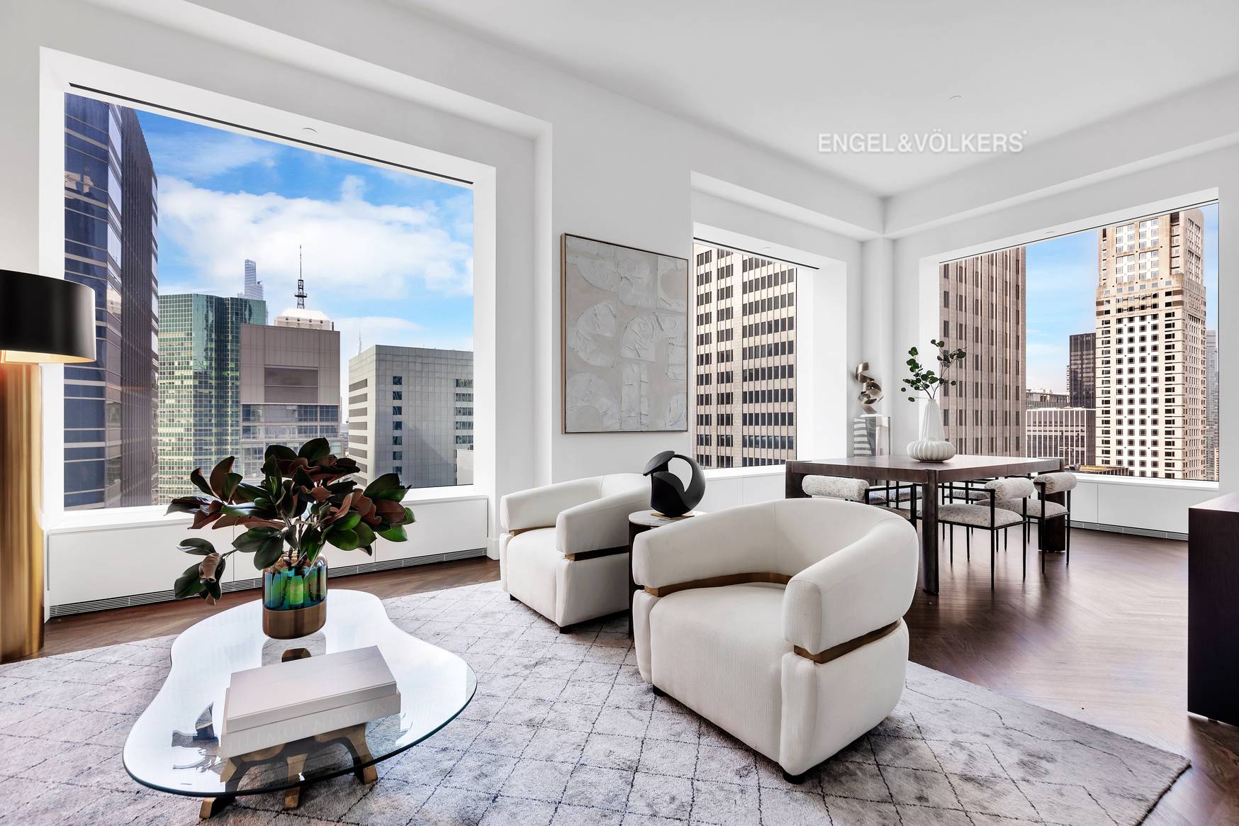 This 2, 100 square foot two bedroom two and a half bathroom home features soaring 12' 6a ceilings and 10' A 10' windows providing abundant light and dynamic views of ...