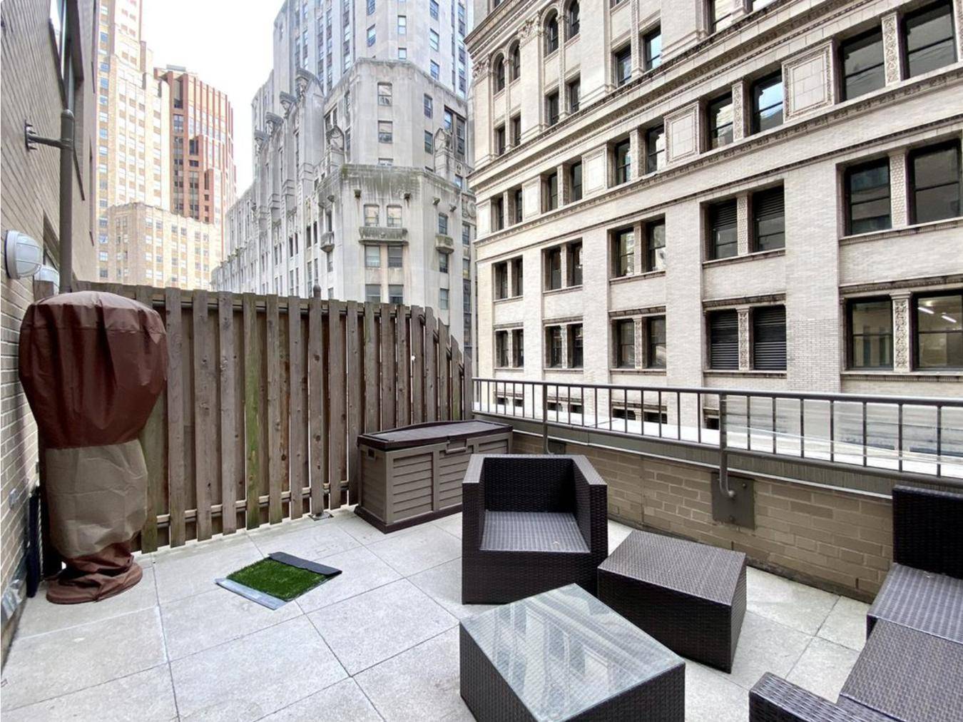New to market, huge Studio plus home office convertible 2 bed with its own 10' x 10' private terrace.