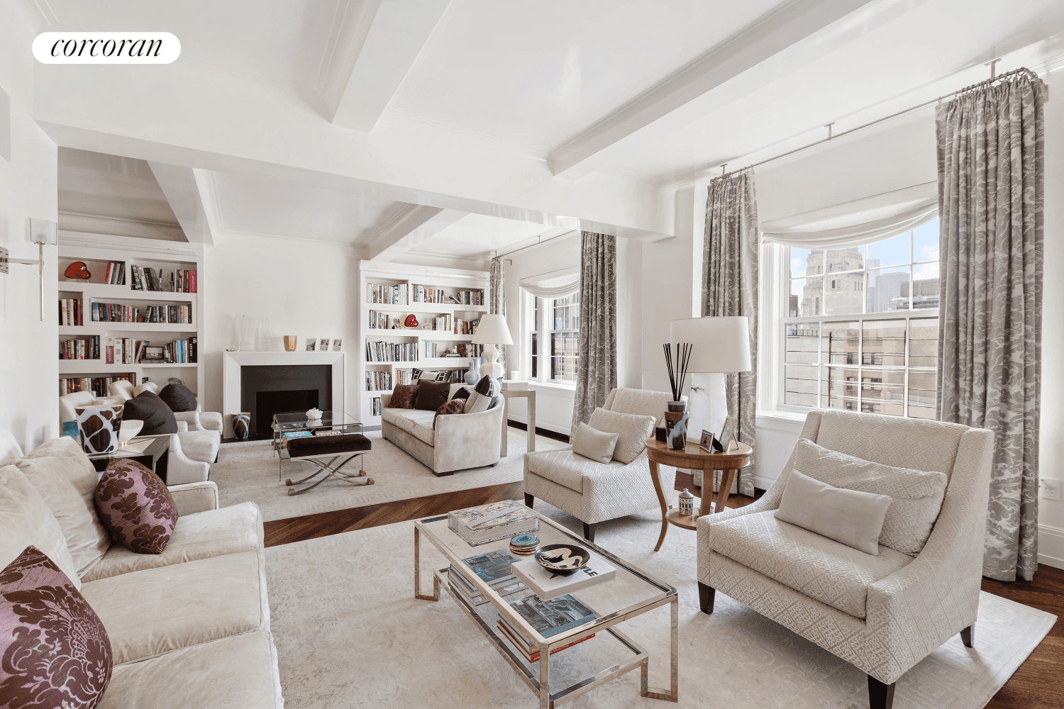 Residence 12B at 40 East 66th Street Six Bedrooms Six Baths Den Powder Room 4, 913 sqft A Rare Triple Mint Condo Rosario Candela Building on Madison Avenue with interiors ...