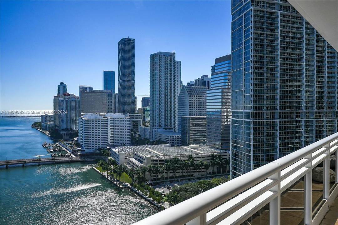 This large 2 bedroom unit is located at luxurious Carbonell on exclusive Brickell Key island.