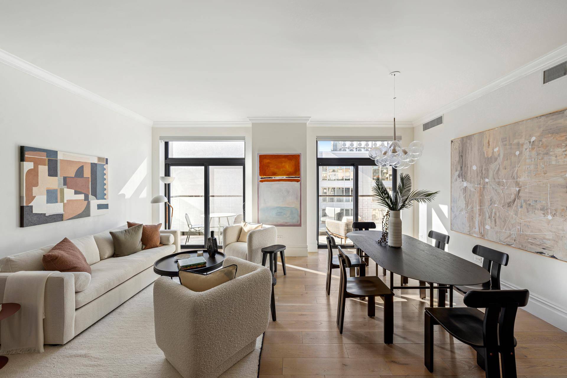 Stylish West facing, split two bedroom, two bathroom LEED certified residence in the heart of bustling Nolita.