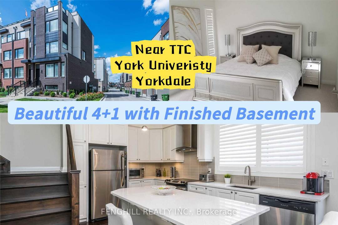 Beautiful 4 Bedroom, 2338 Sqft End Unit Townhome in Downsview Park !